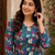 Blue colour elegant floral printed rayon kurti casual wear collection