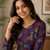 Dark neavy blue colour elegant floral printed rayon kurti casual wear collection