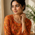 Orange colour elegant floral printed rayon kurti casual wear collection