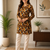 Black colour elegant floral printed rayon kurti casual wear collection