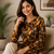 Black colour elegant floral printed rayon kurti casual wear collection