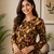 Black colour elegant floral printed rayon kurti casual wear collection