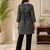 Teal blue colour elegant floral printed rayon kurti casual wear collection