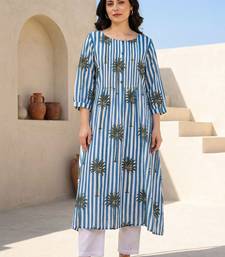Women Printed Regular Pure Cotton Kurta with Trousers
