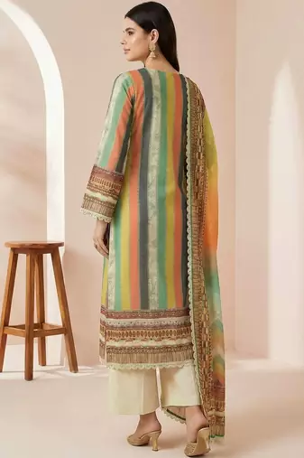 Women Printed Regular Kurta with Trousers & With Dupatta