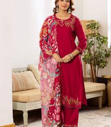 Women Ethnic Motifs Embroidered Regular Thread Work Kurta with Palazzos & With Dupatta