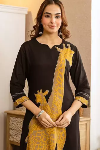 Women Animal Printed Regular Kurta with Palazzos