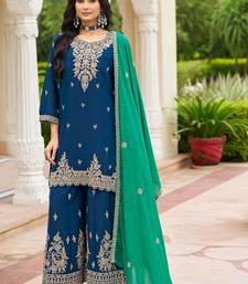 Women Ethnic Motifs Embroidered Regular Thread Work Kurta with Palazzos & With Dupatta