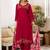 Women Floral Embroidered Regular Thread Work Kurta with Palazzos & With Dupatta