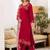 Women Floral Embroidered Regular Thread Work Kurta with Palazzos & With Dupatta