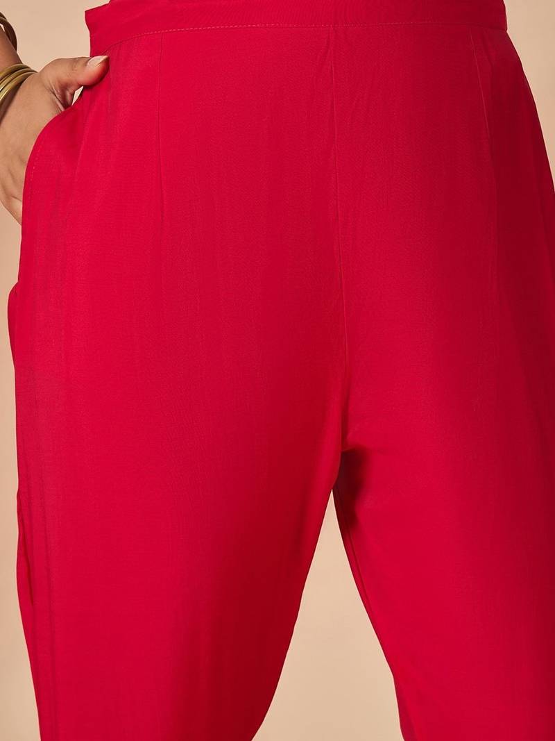 Women Ethnic Motifs Embroidered Regular Thread Work Kurta with Trousers & With Dupatta