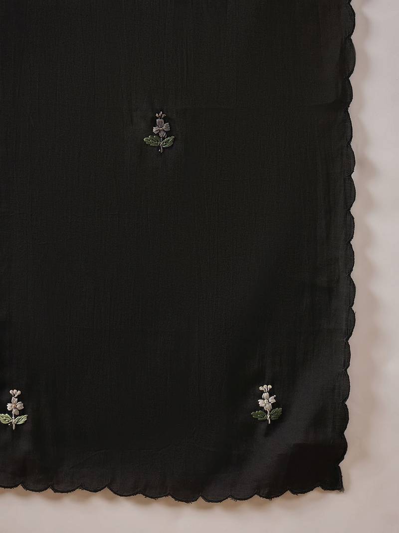 Women Floral Embroidered Regular Thread Work Kurta with Trousers & With Dupatta