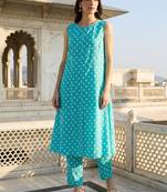 Women Printed Regular Pure Cotton Kurta with Trousers