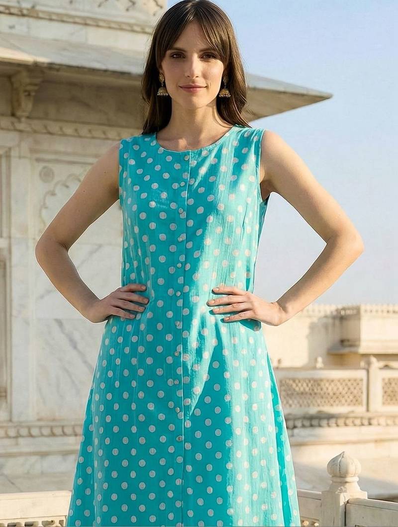 Women Printed Regular Pure Cotton Kurta with Trousers