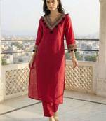 Women Ethnic Motifs Embroidered Regular Thread Work Kurta with Trousers