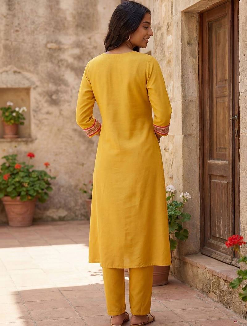 Women Tiered Gotta Patti Kurta with Trousers