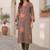 Women Floral Printed Regular Thread Work Pure Cotton Kurta with Trousers & With Dupatta