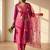 Women Floral Printed Regular Thread Work Pure Cotton Kurta with Trousers & With Dupatta