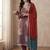 Women Striped Regular Thread Work Pure Cotton Kurta with Trousers & With Dupatta