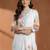 Women Floral Printed Regular Beads and Stones Linen Kurta with Trousers & With Dupatta