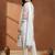 Women Floral Printed Regular Beads and Stones Linen Kurta with Trousers & With Dupatta
