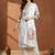Women Floral Printed Regular Beads and Stones Linen Kurta with Trousers & With Dupatta