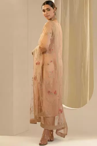Women Ethnic Motifs Regular Thread Work Kurta with Trousers & With Dupatta