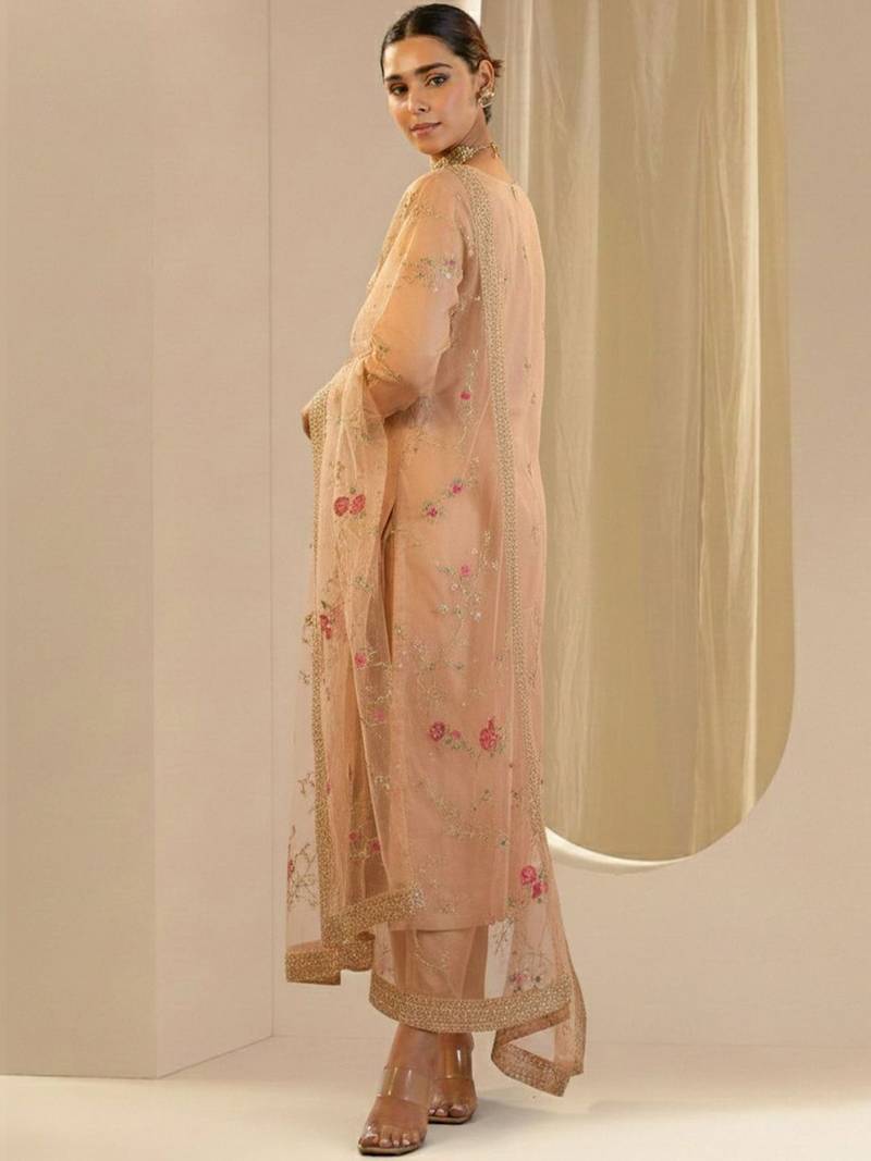 Women Ethnic Motifs Regular Thread Work Kurta with Trousers & With Dupatta