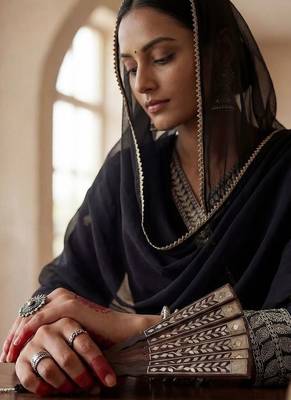 Women Ethnic Motifs Embroidered Angrakha Thread Work Kurta with Trousers & With Dupatta 2