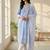 Women Floral Printed Regular Thread Work Linen Kurta with Trousers & With Dupatta