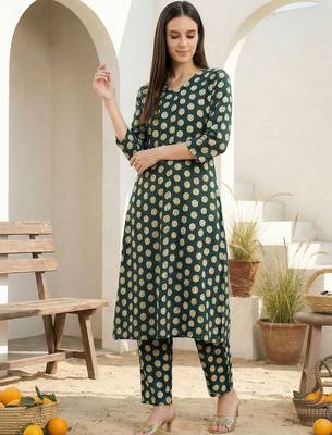 Women Ethnic Motifs Printed Regular Pure Cotton Kurta with Trousers 2