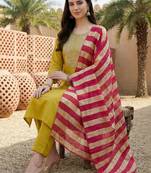 Women Embroidered Regular Kurta with Trousers & With Dupatta