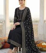 Women Ethnic Motifs Embroidered Regular Thread Work Pure Cotton Kurta with Trousers & With Dupatta