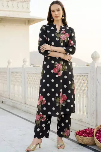 Women Floral Printed Regular Pure Cotton Kurta with Trousers