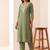 Women Ethnic Motifs Embroidered Regular Thread Work Kurta with Trousers