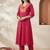 Women Ethnic Motifs Embroidered Regular Thread Work Silk Kurta with Trousers