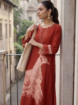 Women Ethnic Motifs Printed Regular Kurta with Trousers 2