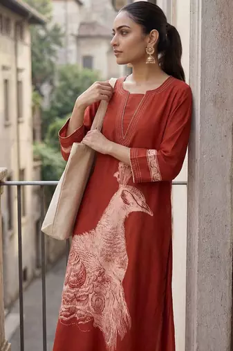 Women Ethnic Motifs Printed Regular Kurta with Trousers