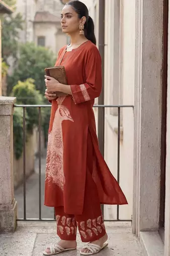 Women Ethnic Motifs Printed Regular Kurta with Trousers