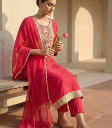 Women Ethnic Motifs Embroidered Regular Thread Work Kurta with Trousers & With Dupatta