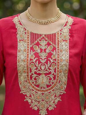 Women Ethnic Motifs Embroidered Regular Thread Work Kurta with Trousers & With Dupatta 3