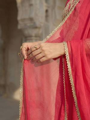 Women Ethnic Motifs Embroidered Regular Thread Work Kurta with Trousers & With Dupatta 6