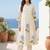 Women Floral Printed Pleated Pure Cotton Kurta with Trousers