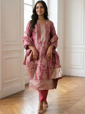 Women Regular Kurta with Trousers & With Dupatta 1