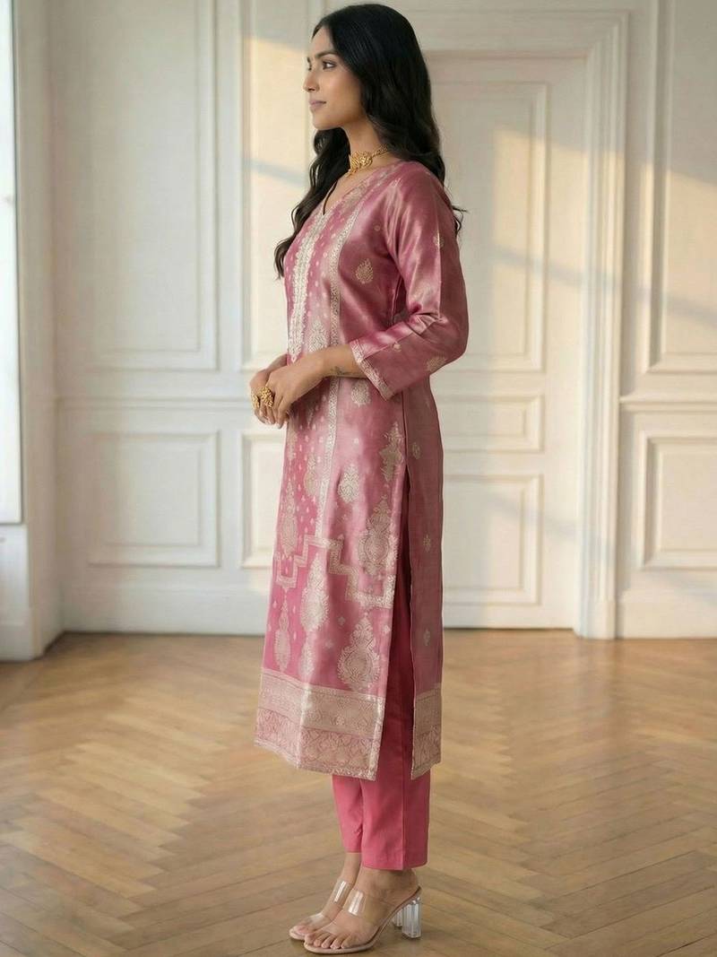 Women Regular Kurta with Trousers & With Dupatta