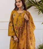 Women Ethnic Motifs Embroidered Regular Thread Work Kurta with Trousers & With Dupatta