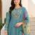 Women Floral Embroidered Regular Thread Work Liva Kurta with Trousers & With Dupatta