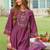 Women Floral Embroidered Regular Thread Work Kurta with Trousers & With Dupatta
