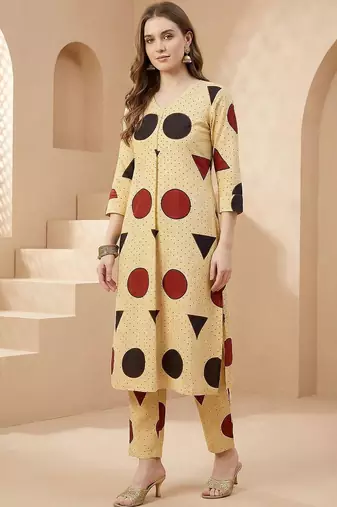 Women Printed Regular Pure Cotton Kurta with Trousers