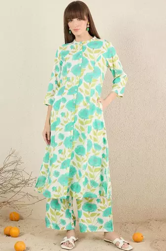 Women Floral Printed Regular Kurta with Palazzos